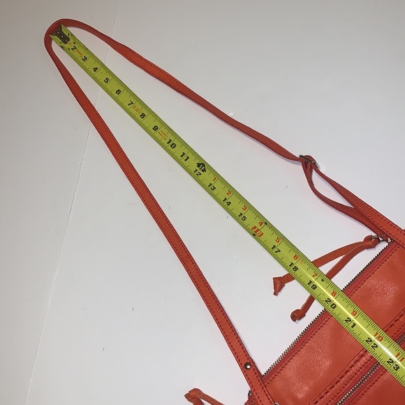 Roots Canada Orange Pebbled Leather Crossbody Bag - Picture 12 of 12